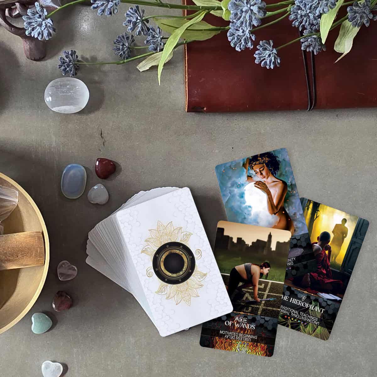 Guide the Tarot reading with mystical symbolism, spiritual insights, and intuitive connections for personal growth and divine guidance in tarot practices.