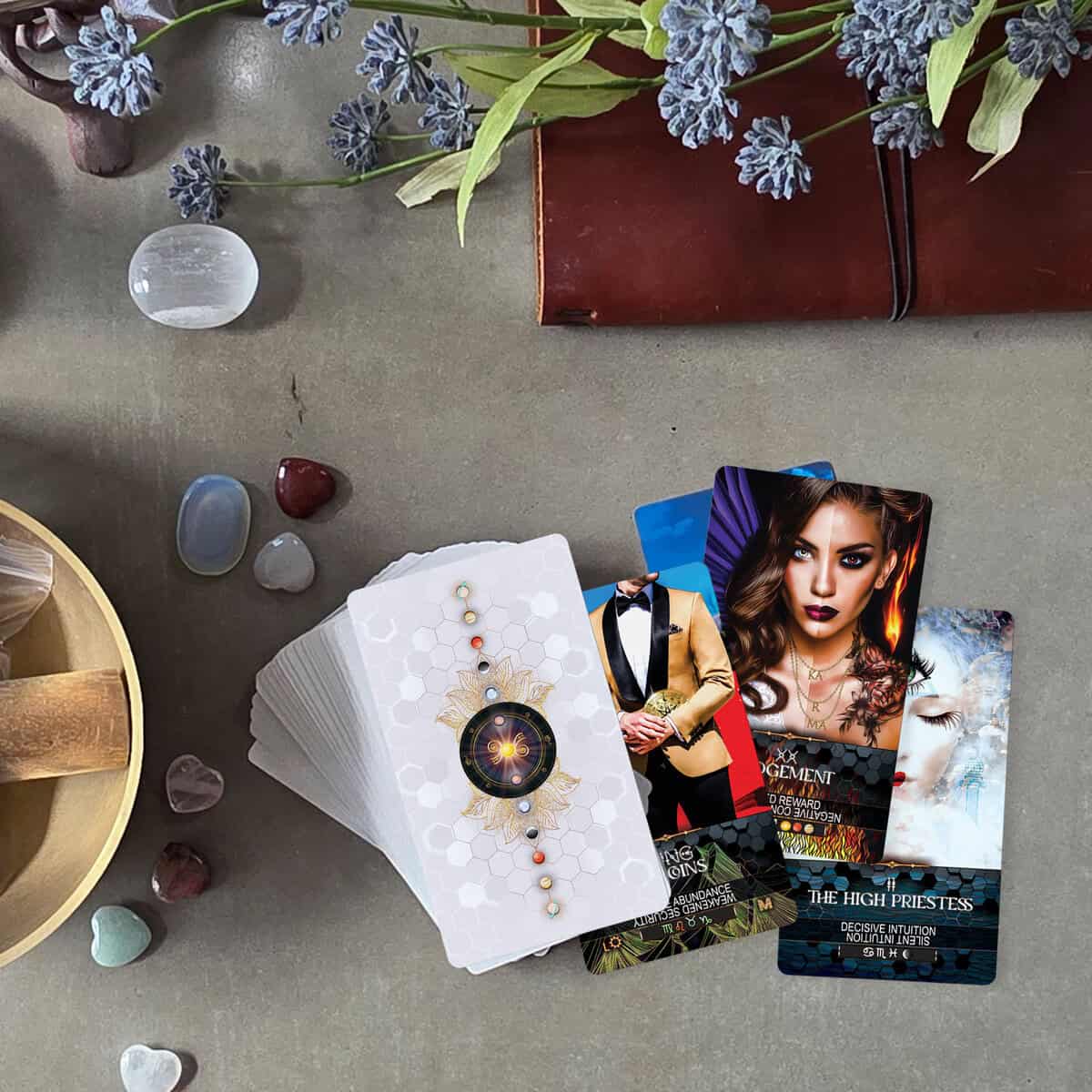 Tarot card reading, spiritual tarot guidance with astrology, tarot deck for intuition development, mystical tarot cards for personal insight, tarot symbols for spiritual growth.