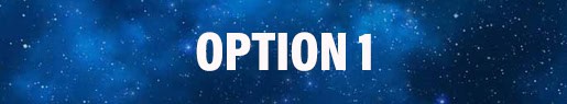 A mystical celestial background with "Option 1" text, symbolizing spiritual guidance and tarot card reading choices for enhancing intuition and connection to the spiritual realm.